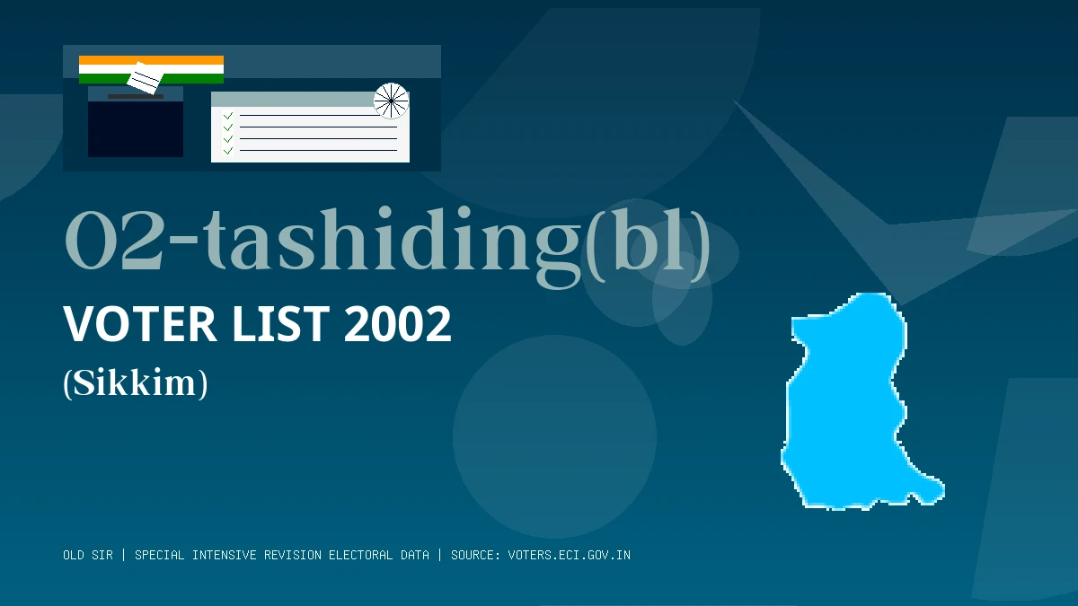 02-tashiding(bl) Voter List 2002 PDF Download Sikkim