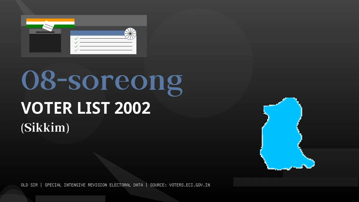 08-soreong Voter List 2002 PDF Download Sikkim
