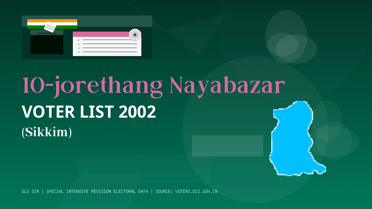 10-jorethang Nayabazar Voter List 2002 PDF Download Sikkim