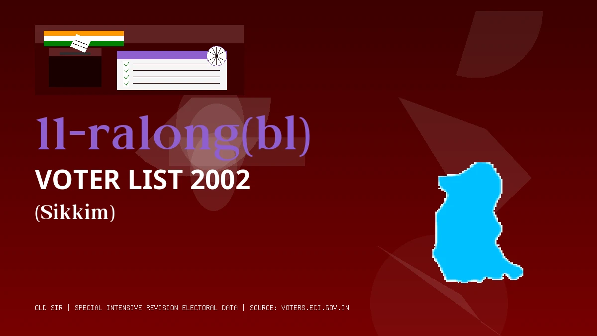 11-ralong(bl) Voter List 2002 PDF Download Sikkim