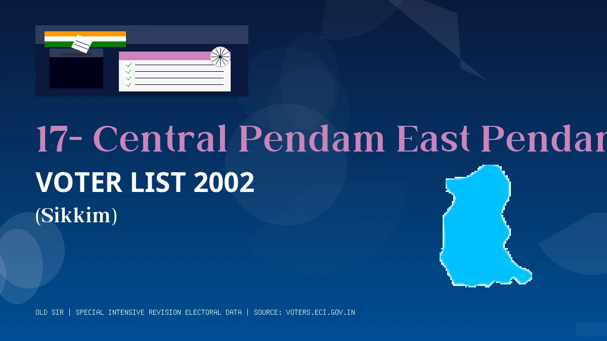 17- Central Pendam East Pendam Voter List 2002 PDF Download Sikkim