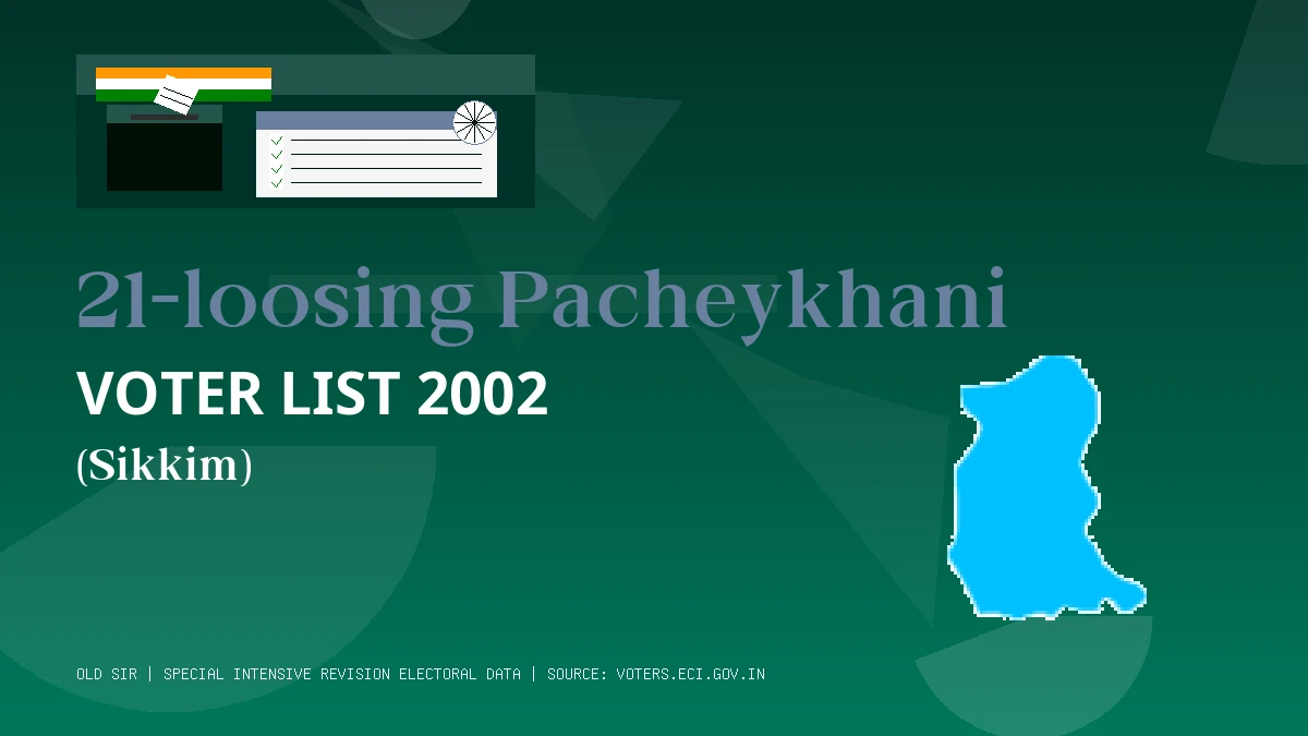 21-loosing Pacheykhani Voter List 2002 PDF Download Sikkim