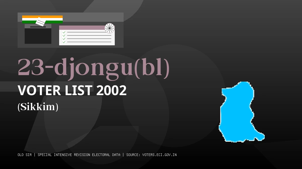 23-djongu(bl) Voter List 2002 PDF Download Sikkim