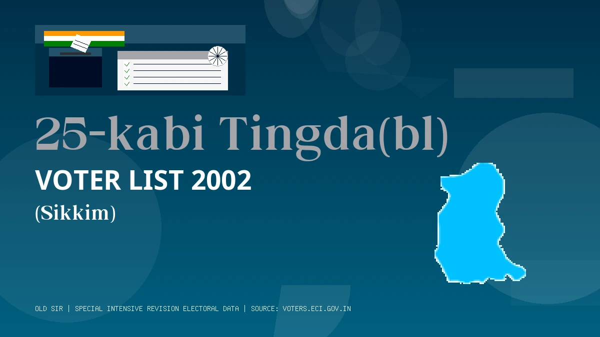 25-kabi Tingda(bl) Voter List 2002 PDF Download Sikkim