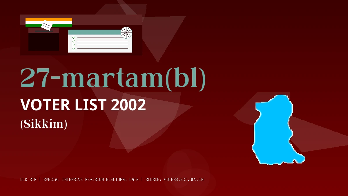 27-martam(bl) Voter List 2002 PDF Download Sikkim