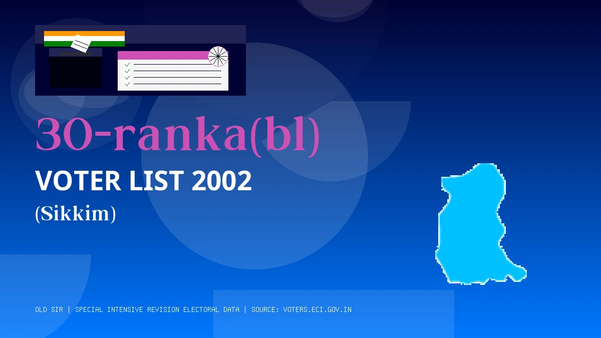 30-ranka(bl) Voter List 2002 PDF Download Sikkim