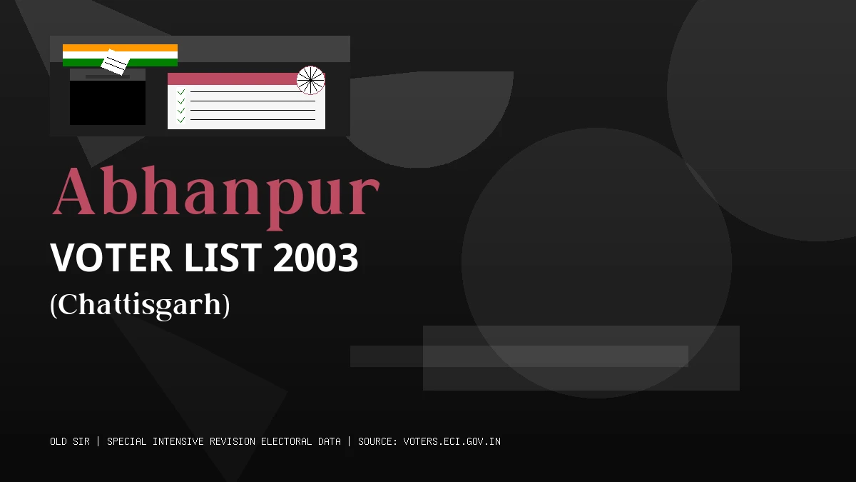 Abhanpur Voter List 2003 PDF Download Chattisgarh