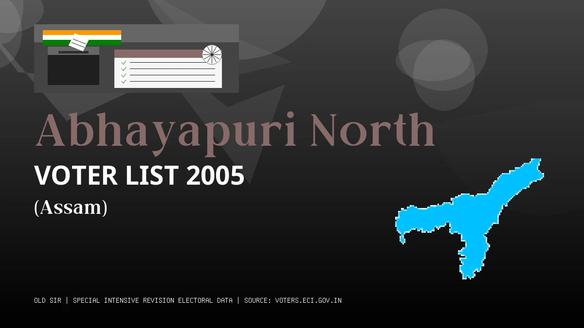 Abhayapuri North Voter List 2005 PDF Download Assam