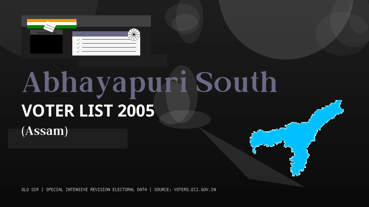 Abhayapuri South Voter List 2005 PDF Download Assam