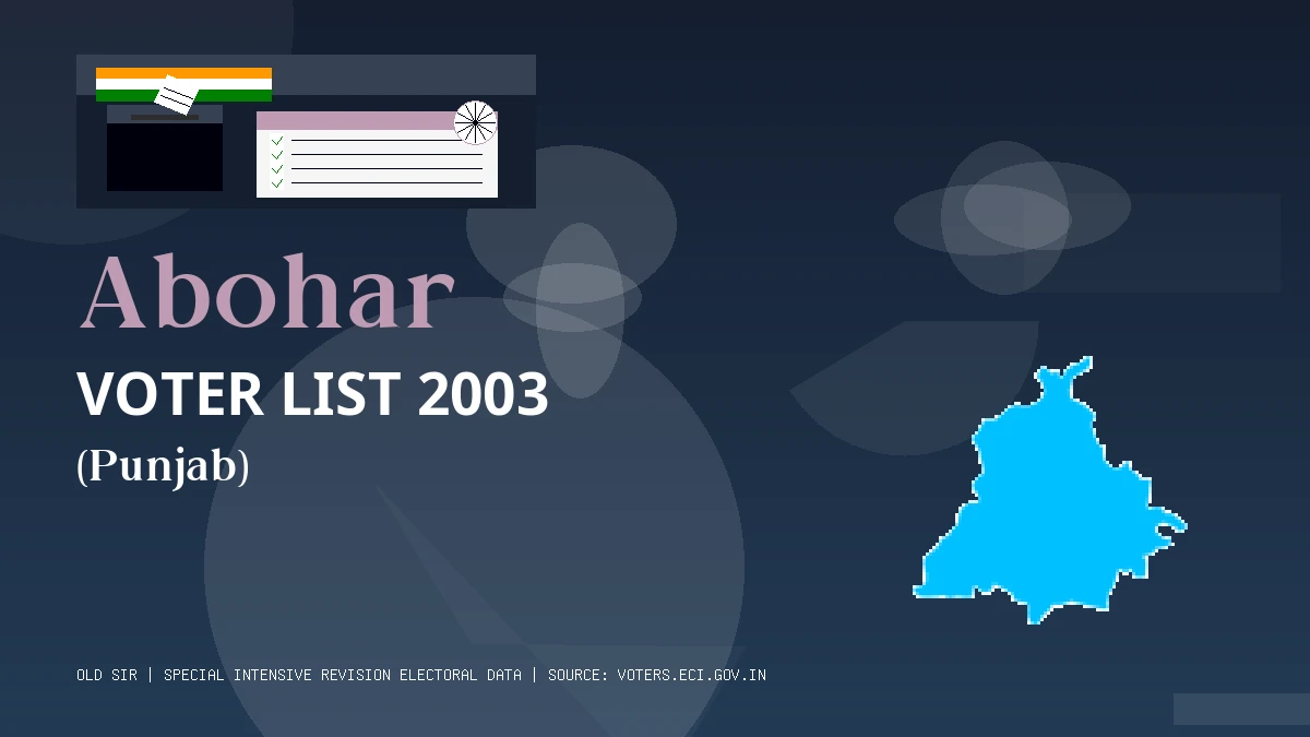 Abohar Voter List 2003 PDF Download Punjab