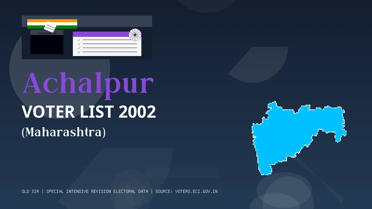 Achalpur Voter List 2002 PDF Download Maharashtra