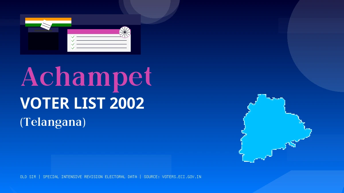Achampet Voter List 2002 PDF Download Telangana