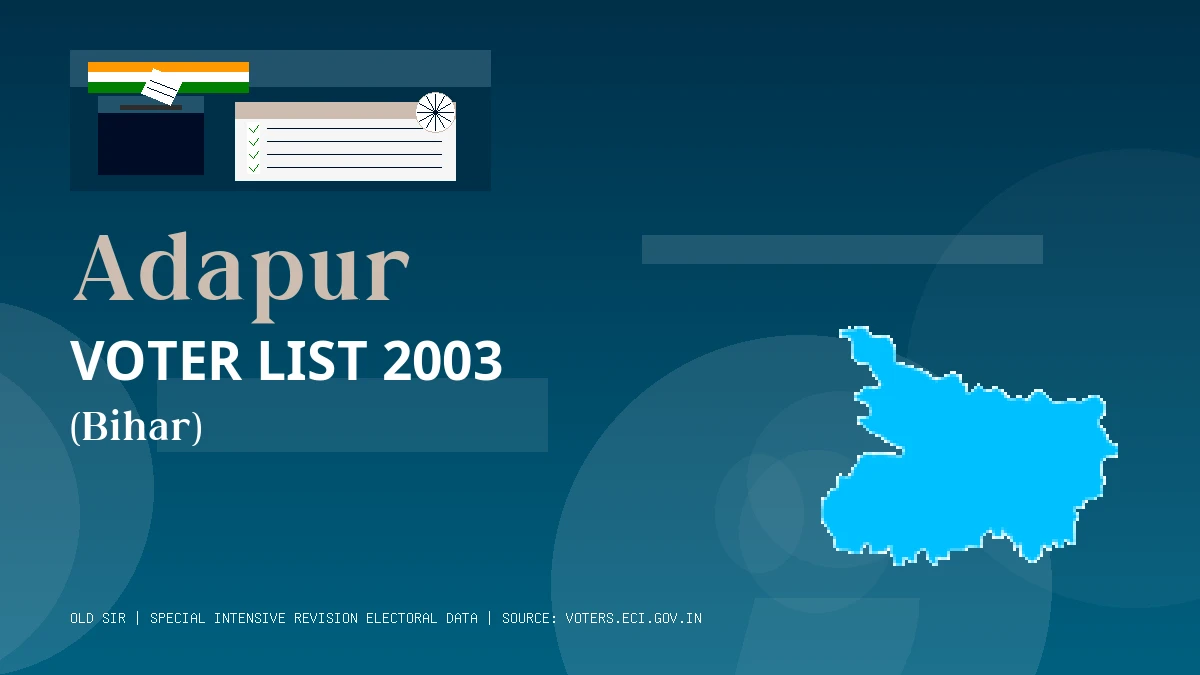 Adapur Voter List 2003 PDF Download Bihar