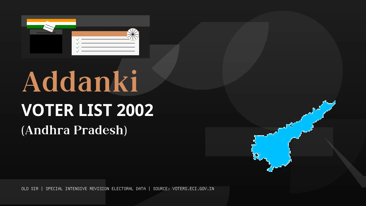 Addanki Voter List 2002 PDF Download Andhra Pradesh