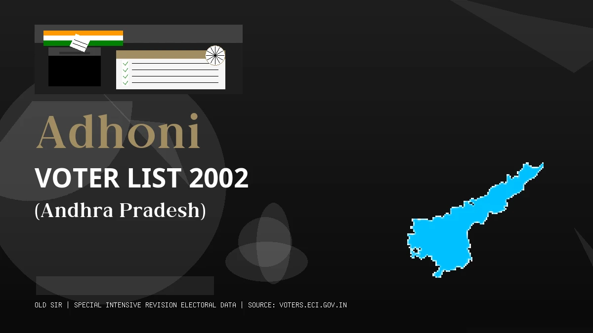 Adhoni Voter List 2002 PDF Download Andhra Pradesh