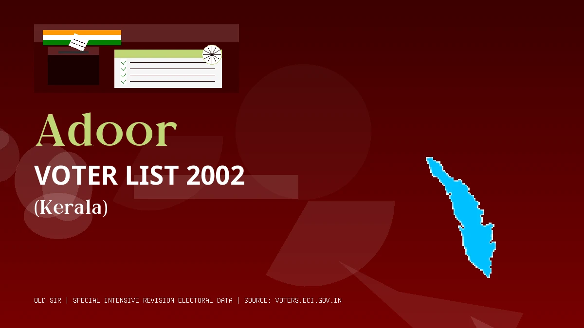 Adoor Voter List 2002 PDF Download Kerala