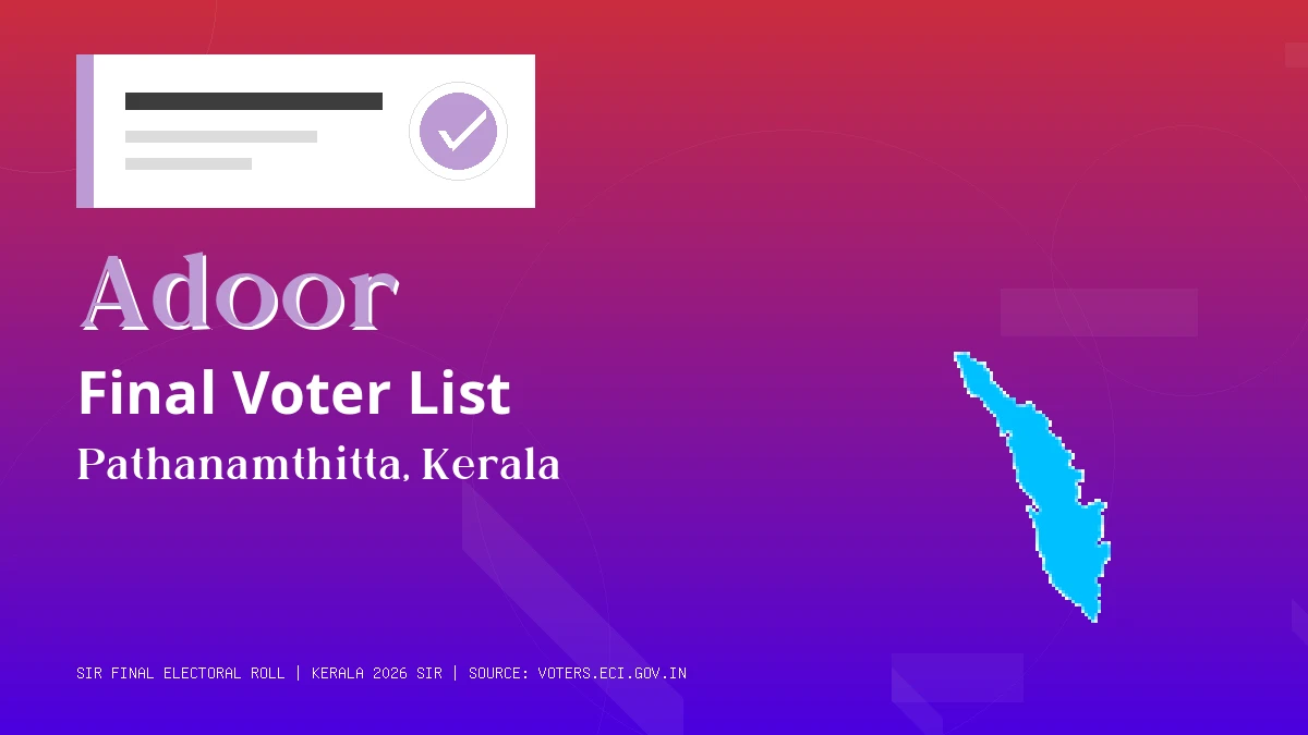 Adoor Final Voter List Kerala