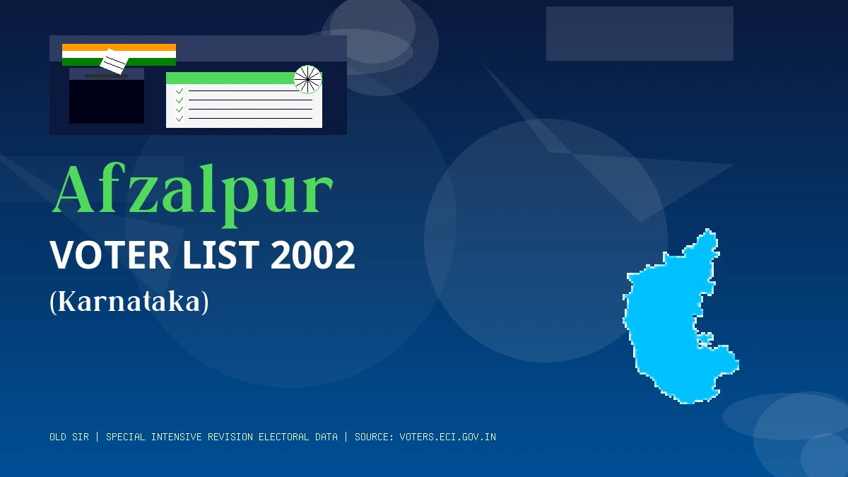 Afzalpur Voter List 2002 PDF Download Karnataka
