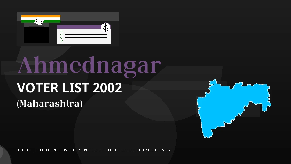 Ahmednagar Voter List 2002 PDF Download Maharashtra