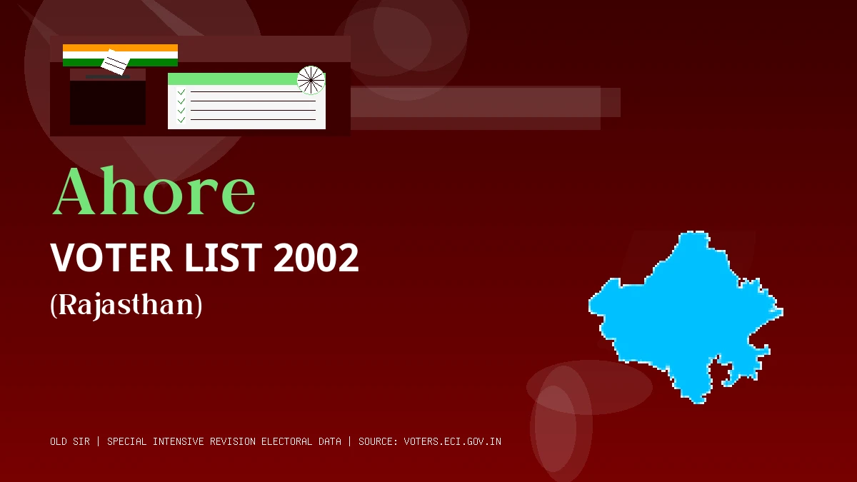 Ahore Voter List 2002 PDF Download Rajasthan