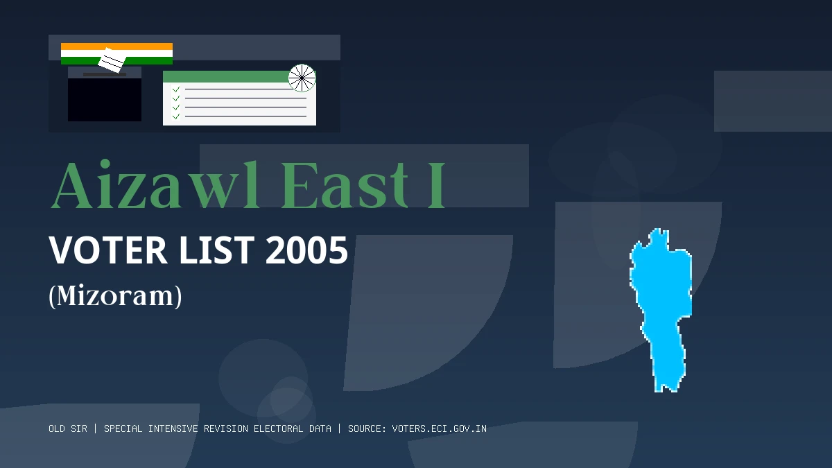 Aizawl East I Voter List 2005 PDF Download Mizoram