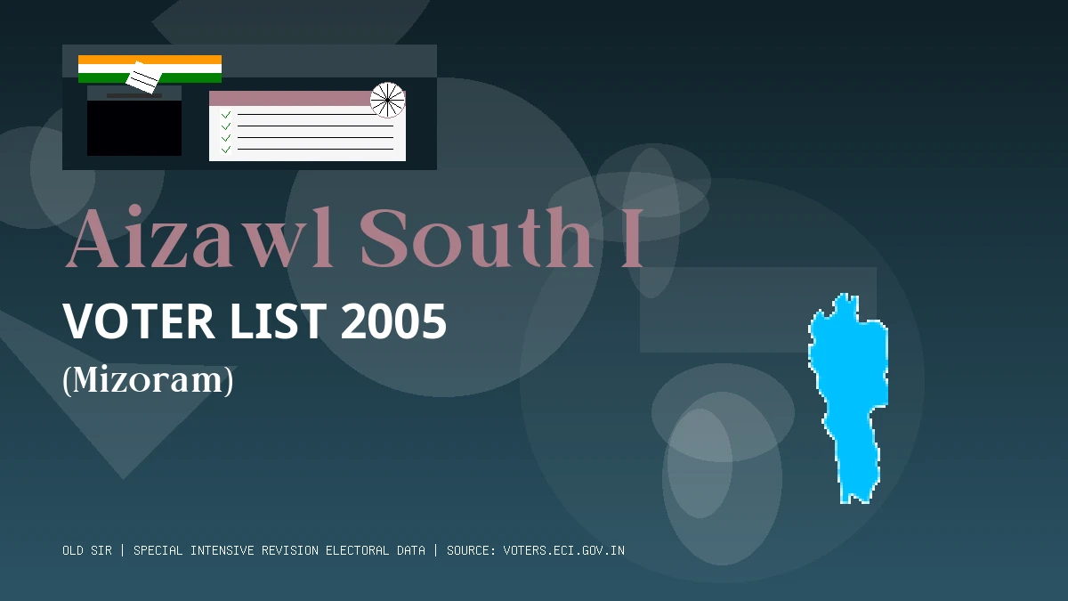 Aizawl South I Voter List 2005 PDF Download Mizoram