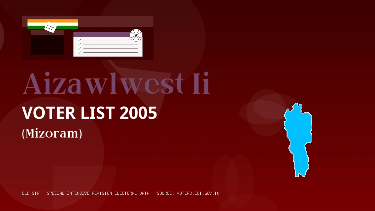 Aizawlwest Ii Voter List 2005 PDF Download Mizoram
