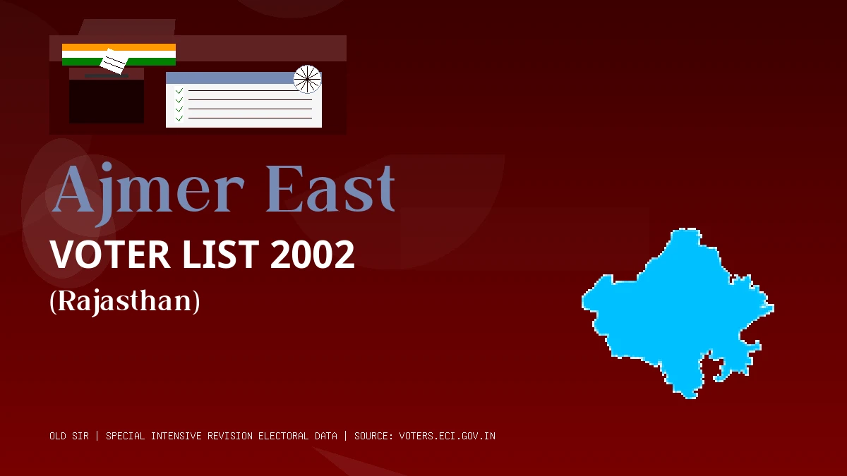 Ajmer East Voter List 2002 PDF Download Rajasthan