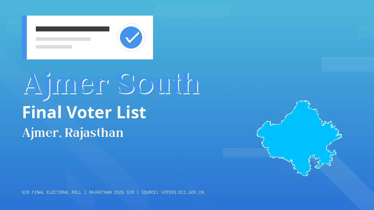 Ajmer South Final Voter List Rajasthan