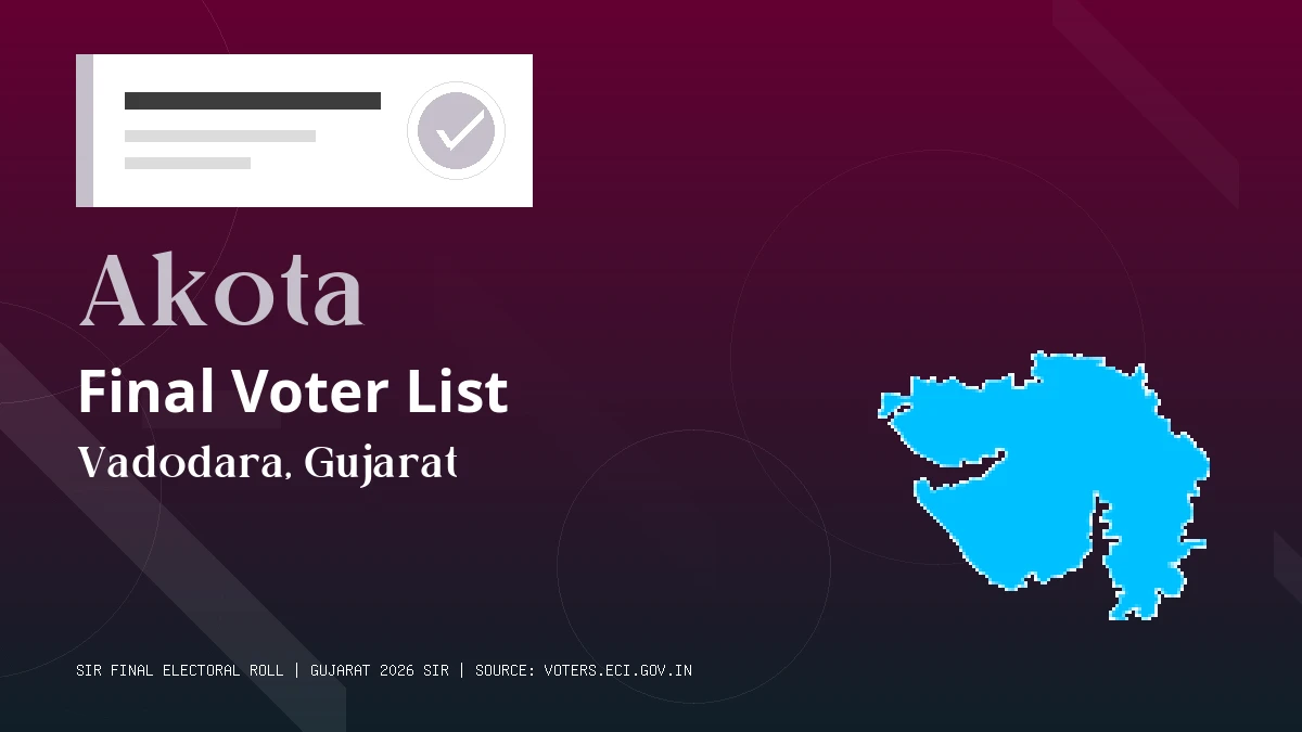 Akota Final Voter List Gujarat