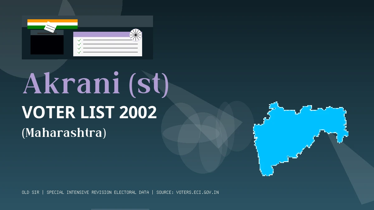 Akrani (st) Voter List 2002 PDF Download Maharashtra