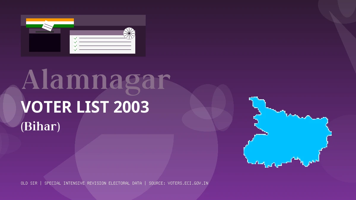 Alamnagar Voter List 2003 PDF Download Bihar
