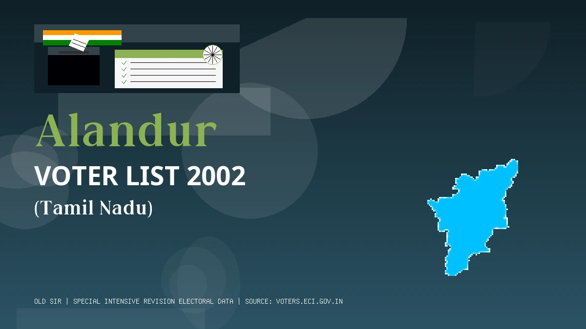 Alandur Voter List 2002 PDF Download Tamil Nadu