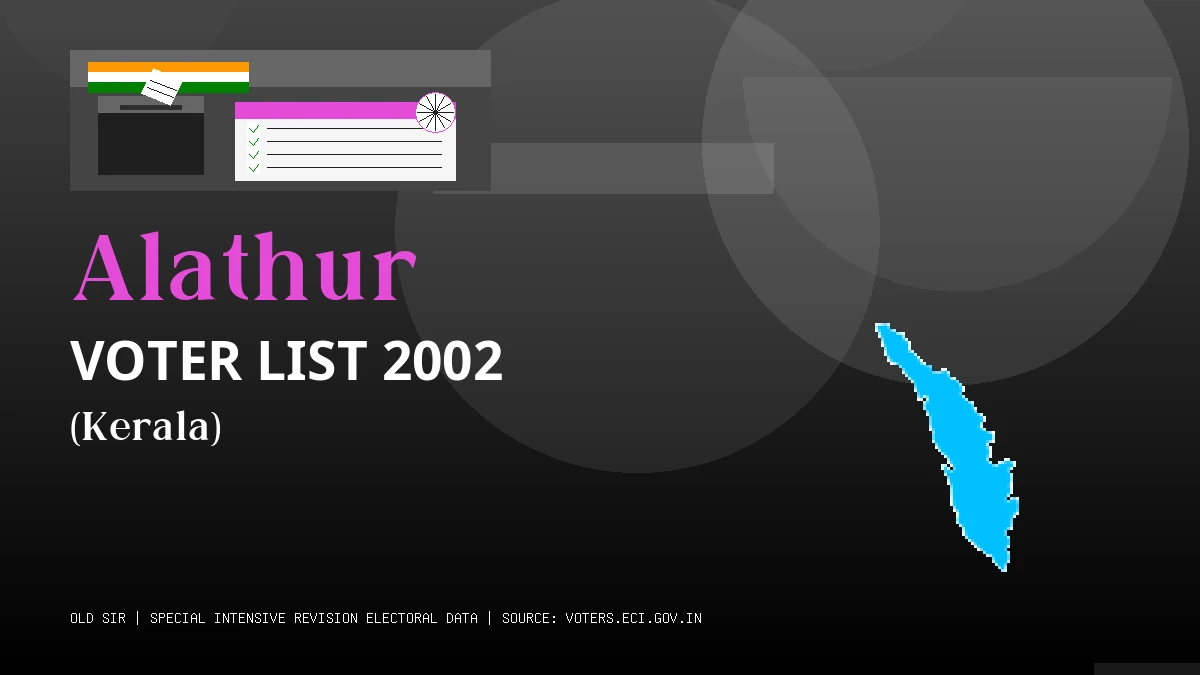 Alathur Voter List 2002 PDF Download Kerala
