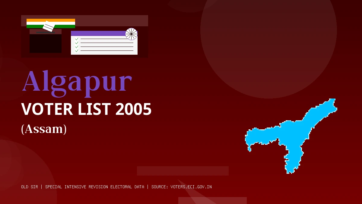 Algapur Voter List 2005 PDF Download Assam
