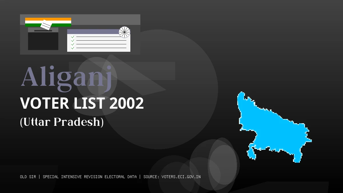 Aliganj Voter List 2002 PDF Download Uttar Pradesh