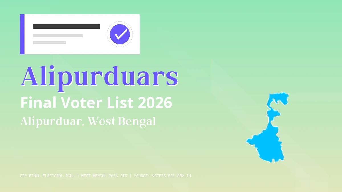 Alipurduars Final Voter List 2026 West Bengal