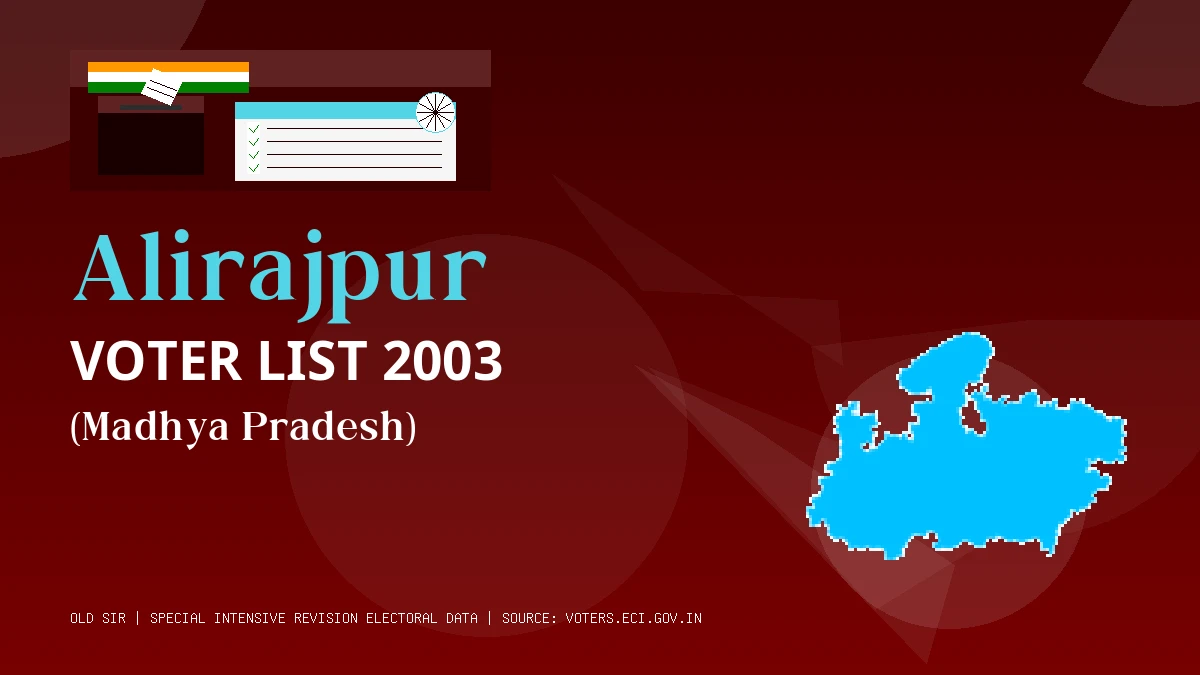 Alirajpur Voter List 2003 PDF Download Madhya Pradesh