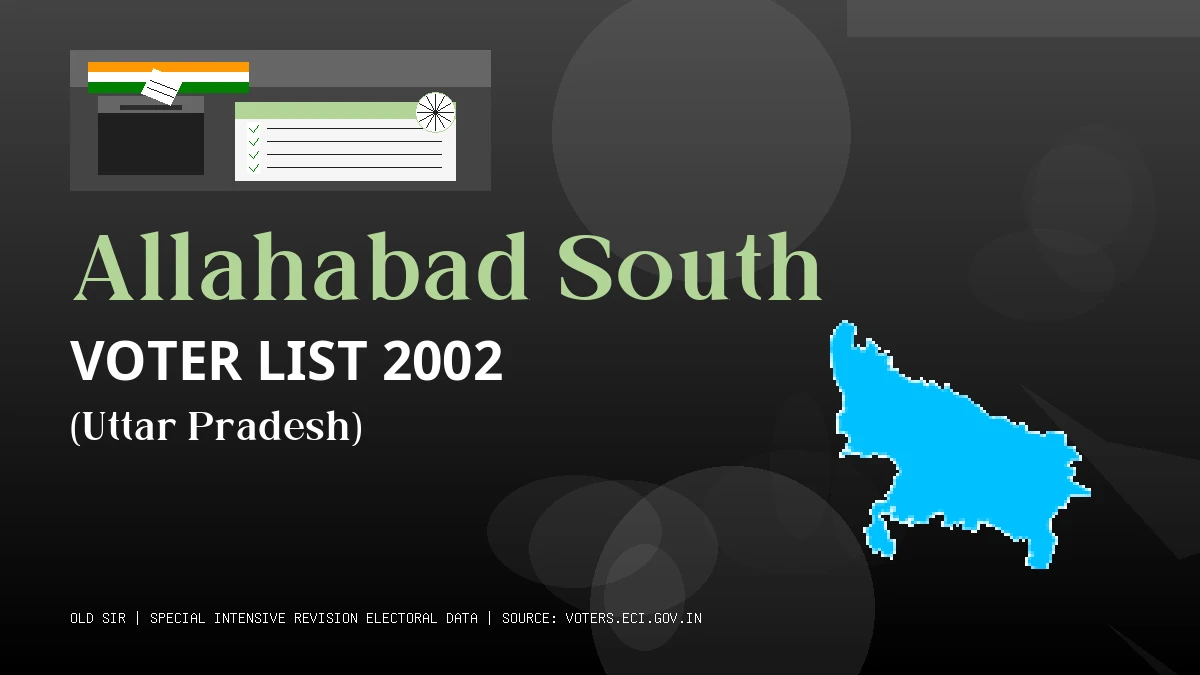 Allahabad South Voter List 2002 PDF Download Uttar Pradesh
