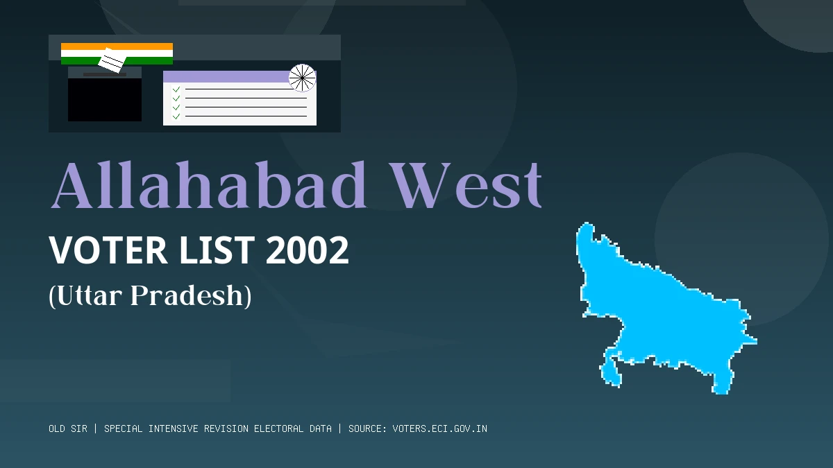 Allahabad West Voter List 2002 PDF Download Uttar Pradesh