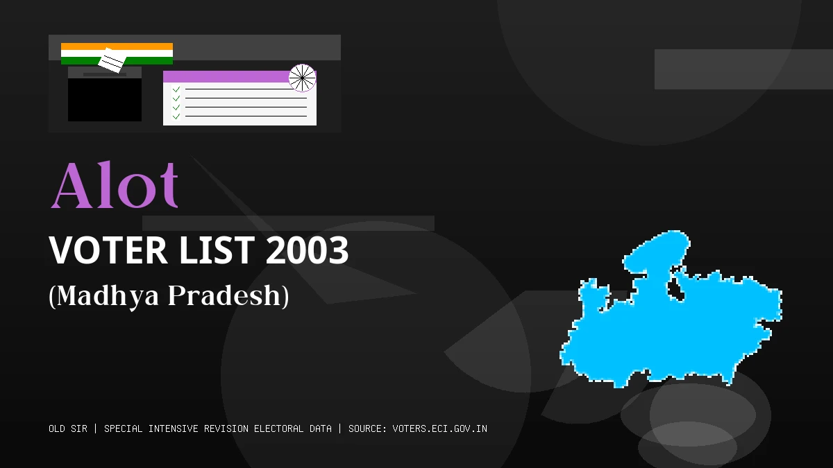 Alot Voter List 2003 PDF Download Madhya Pradesh