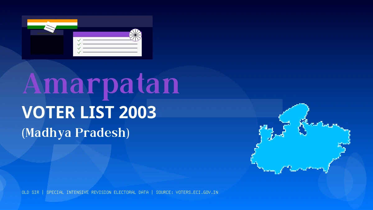 Amarpatan Voter List 2003 PDF Download Madhya Pradesh