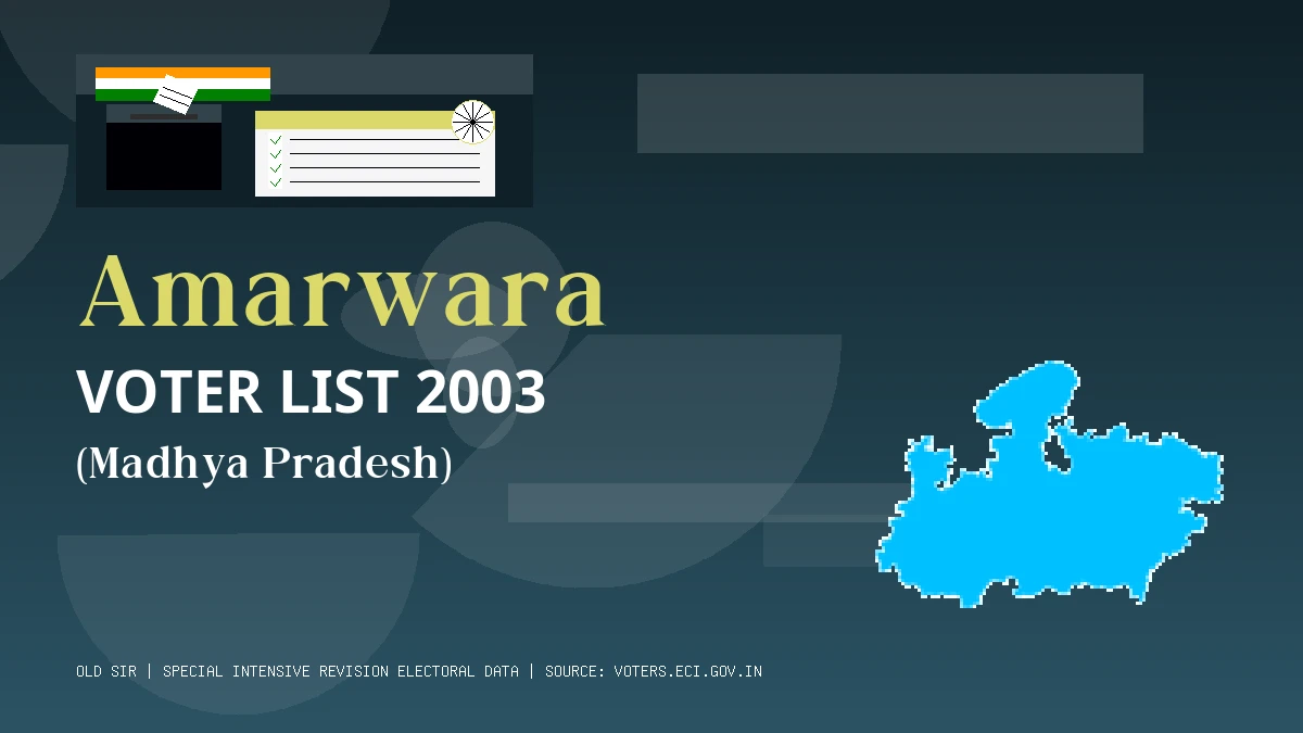Amarwara Voter List 2003 PDF Download Madhya Pradesh