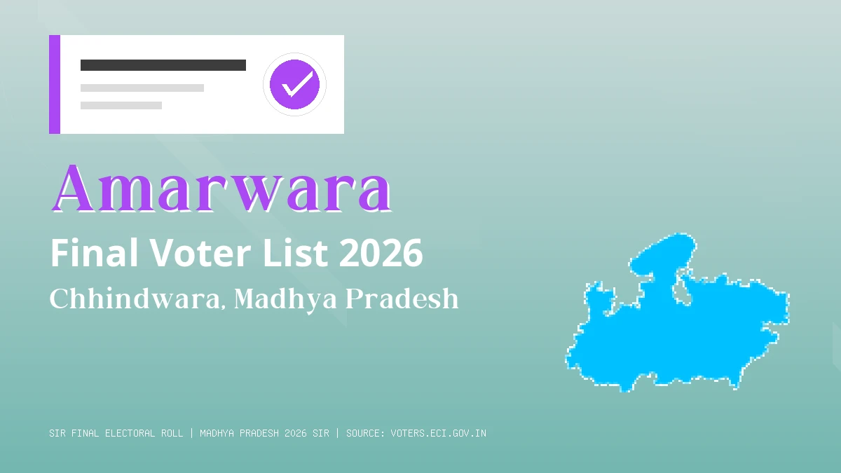 Amarwara Final Voter List 2026 Madhya Pradesh