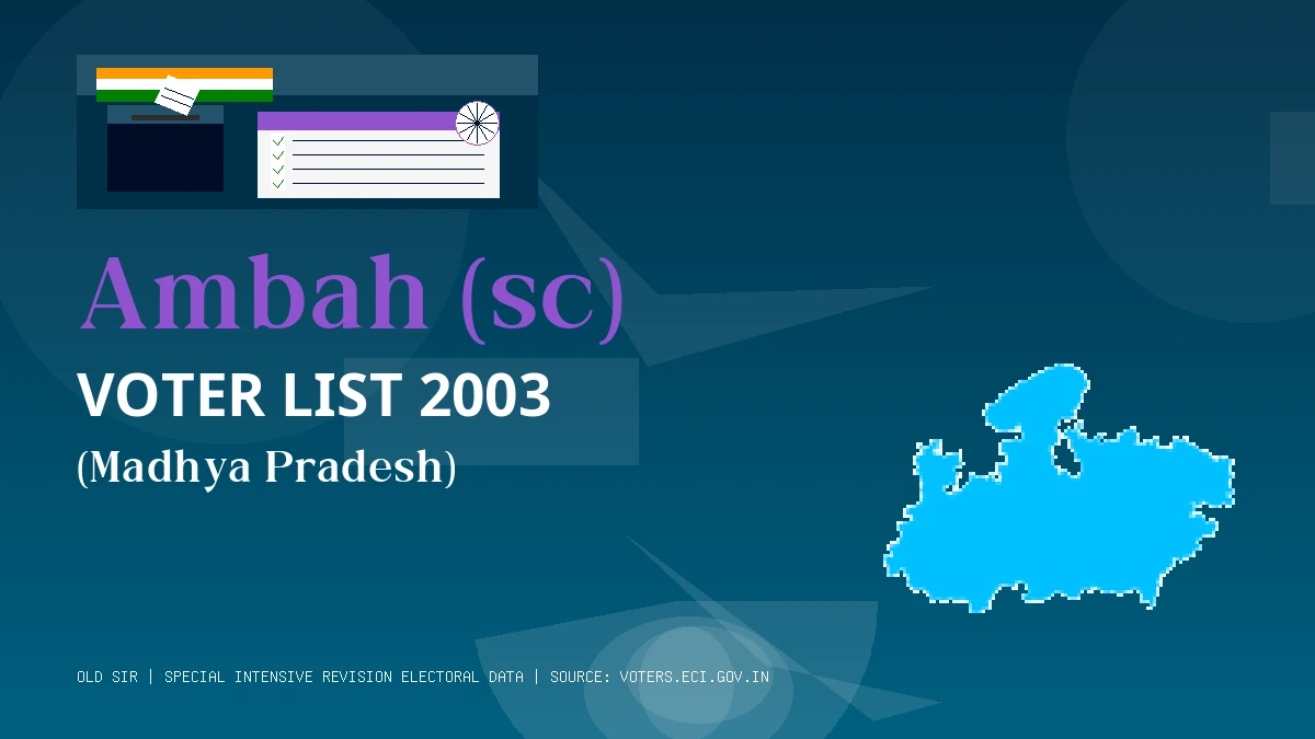 Ambah (sc) Voter List 2003 PDF Download Madhya Pradesh