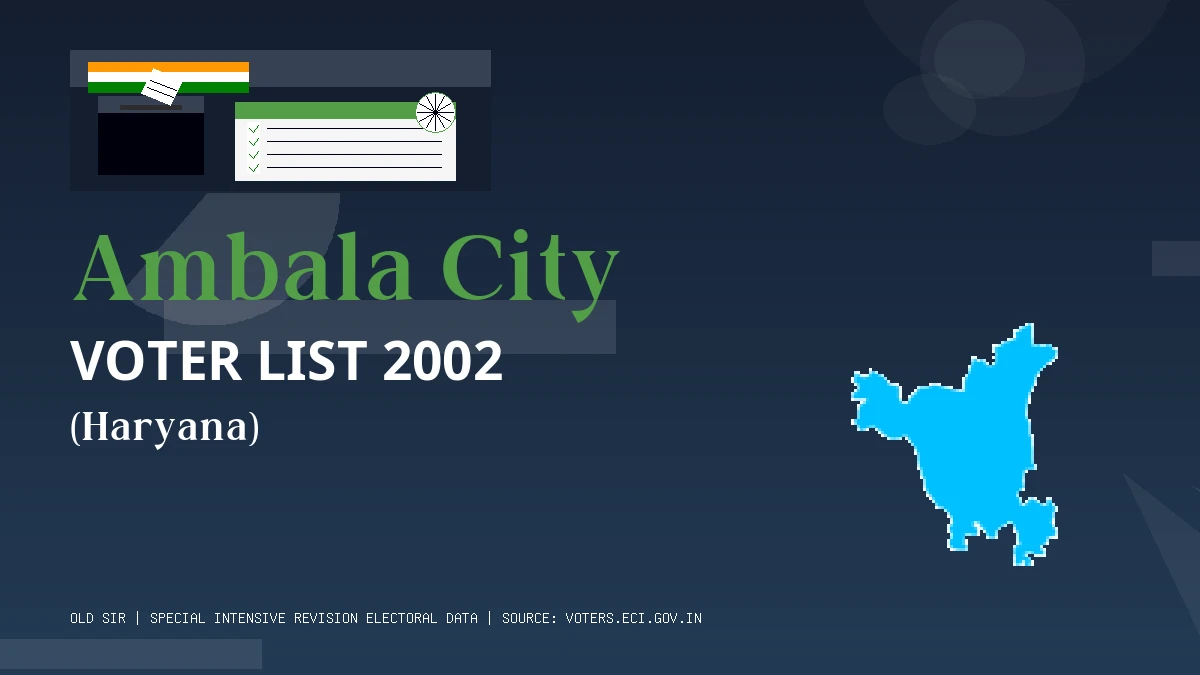 Ambala City Voter List 2002 PDF Download Haryana