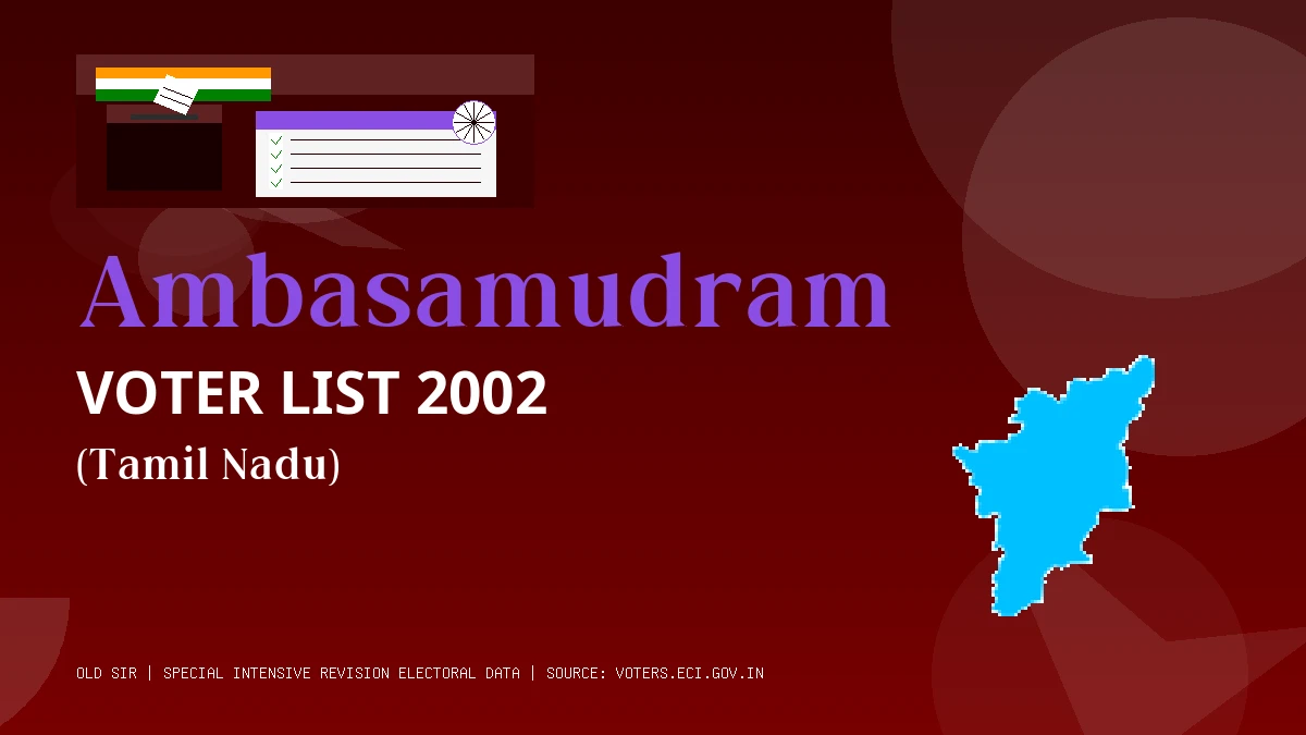 Ambasamudram Voter List 2002 PDF Download Tamil Nadu