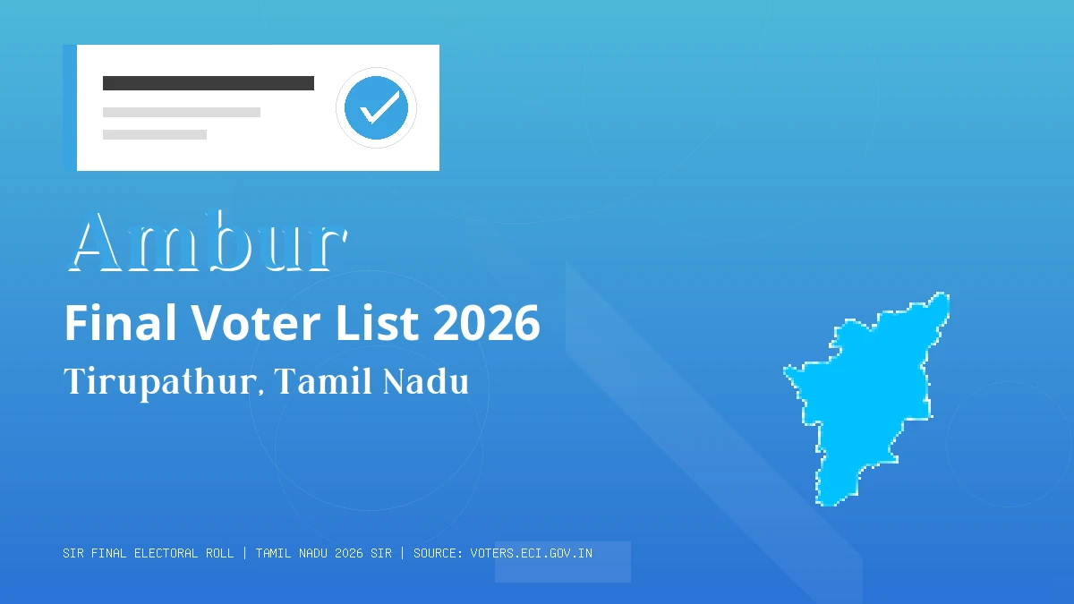 Ambur Final Voter List 2026 Tamil Nadu