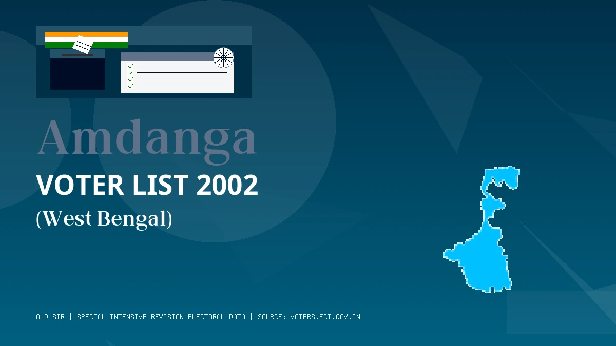 Amdanga Voter List 2002 PDF Download West Bengal