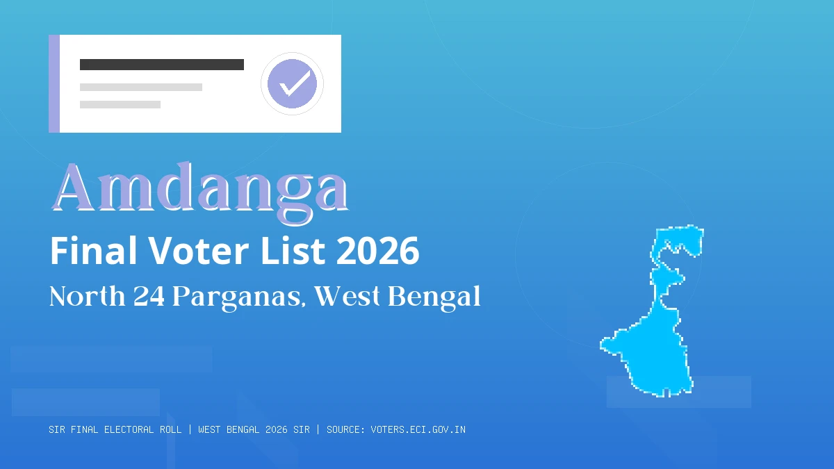 Amdanga Final Voter List 2026 West Bengal
